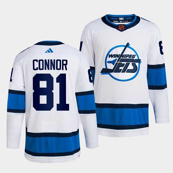 Men%27s Winnipeg Jets #81 Kyle Connor White 2022 Reverse Retro Stitched Jersey Dzhi->winnipeg jets->NHL Jersey